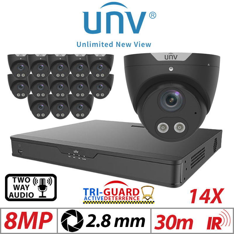 8MP 16CH Uniview 14x Tri-Guard ColorHunter AI Turret 2.8mm