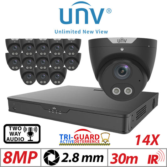 8MP 16CH Uniview 14x Tri-Guard ColorHunter AI Turret 2.8mm