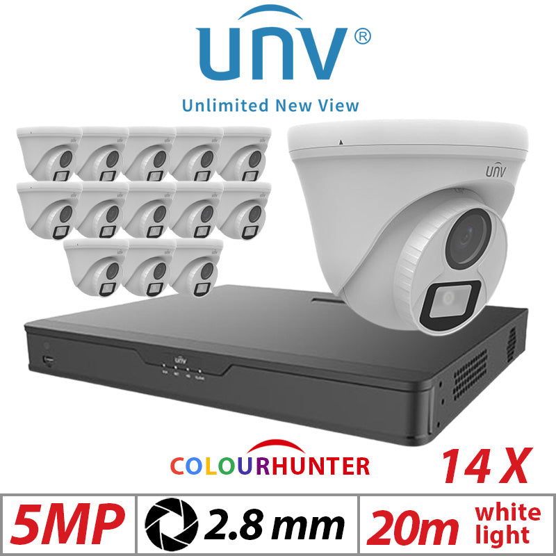 5MP 16CH UNIVIEW Balun Kit – 14X ColorHunter Turret Camera