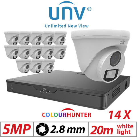 5MP 16CH UNIVIEW Balun Kit – 14X ColorHunter Turret Camera