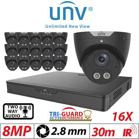 8MP 16CH Uniview 14x Tri-Guard ColorHunter AI Turret 2.8mm