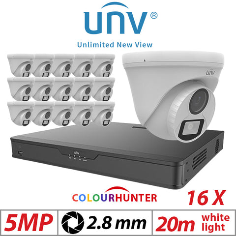 5MP 16CH UNIVIEW Balun Kit – 16X ColorHunter Turret Camera