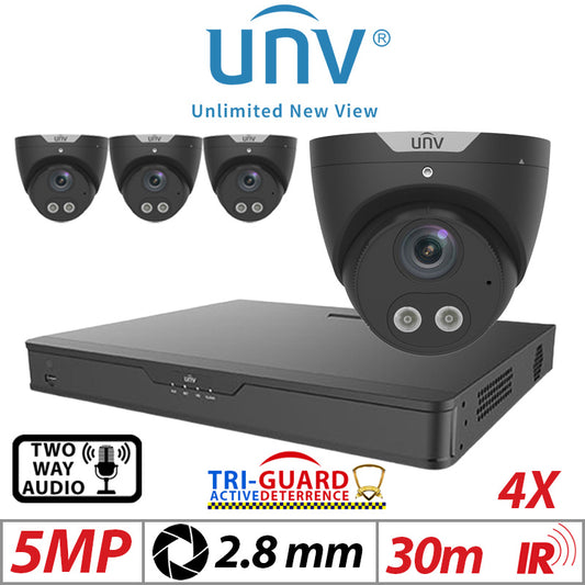 5MP 8CH UNIVIEW IP KIT – 4X Tri-Guard ColorHunter Turret
