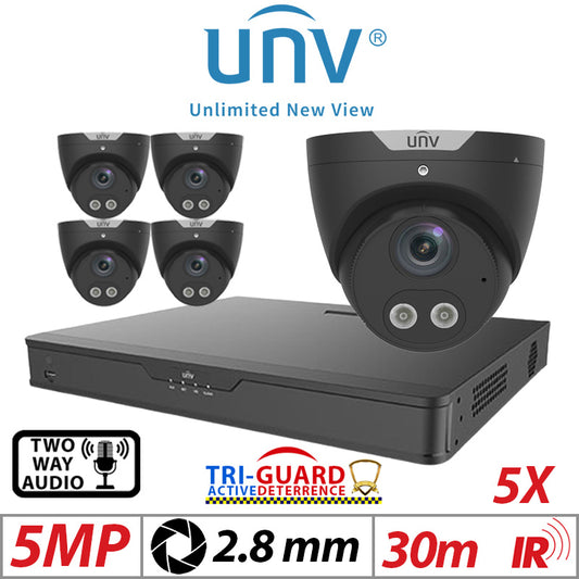 5MP 8CH UNIVIEW IP KIT – 5X Tri-Guard ColorHunter Turret