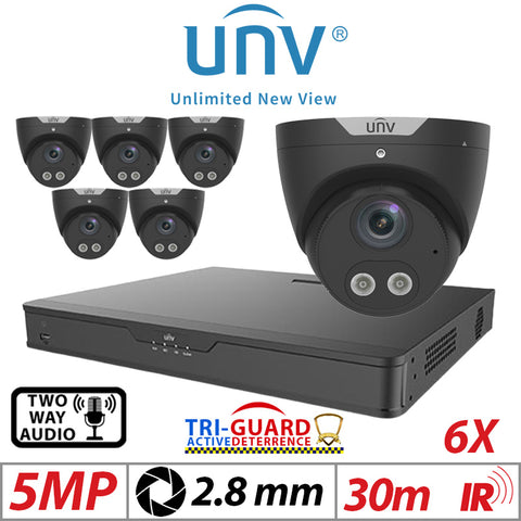 5MP 8CH UNIVIEW IP KIT – 6X Tri-Guard ColorHunter Turret