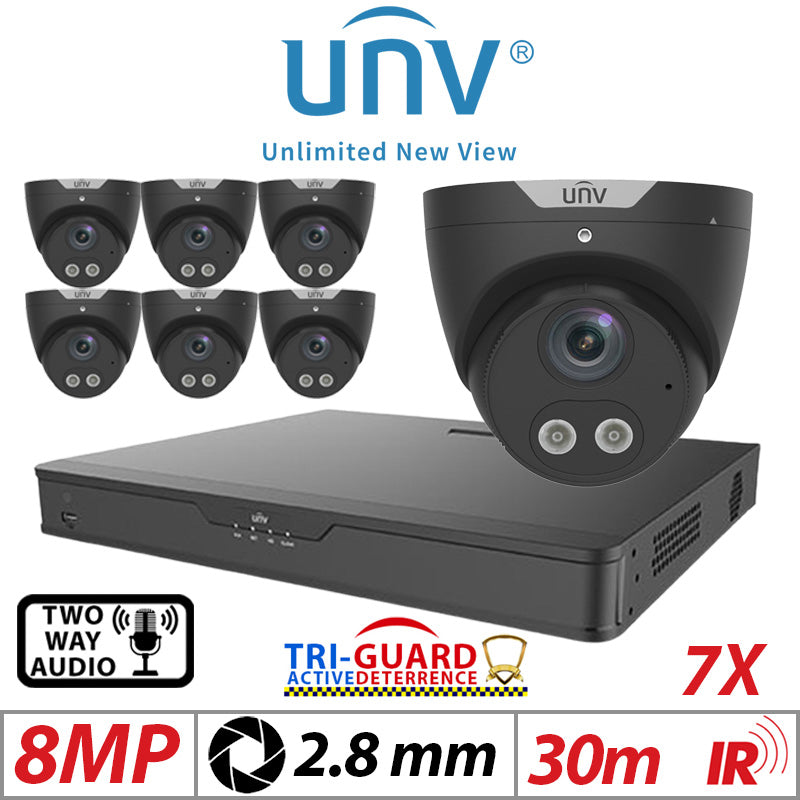8MP 8CH UNIVIEW IP KIT – 7X Tri-Guard ColorHunter Turret