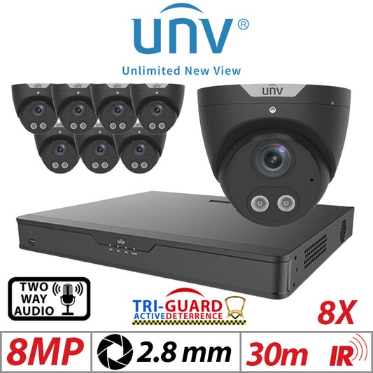 8MP 16CH Uniview 8x Tri-Guard ColorHunter AI Turret 2.8mm