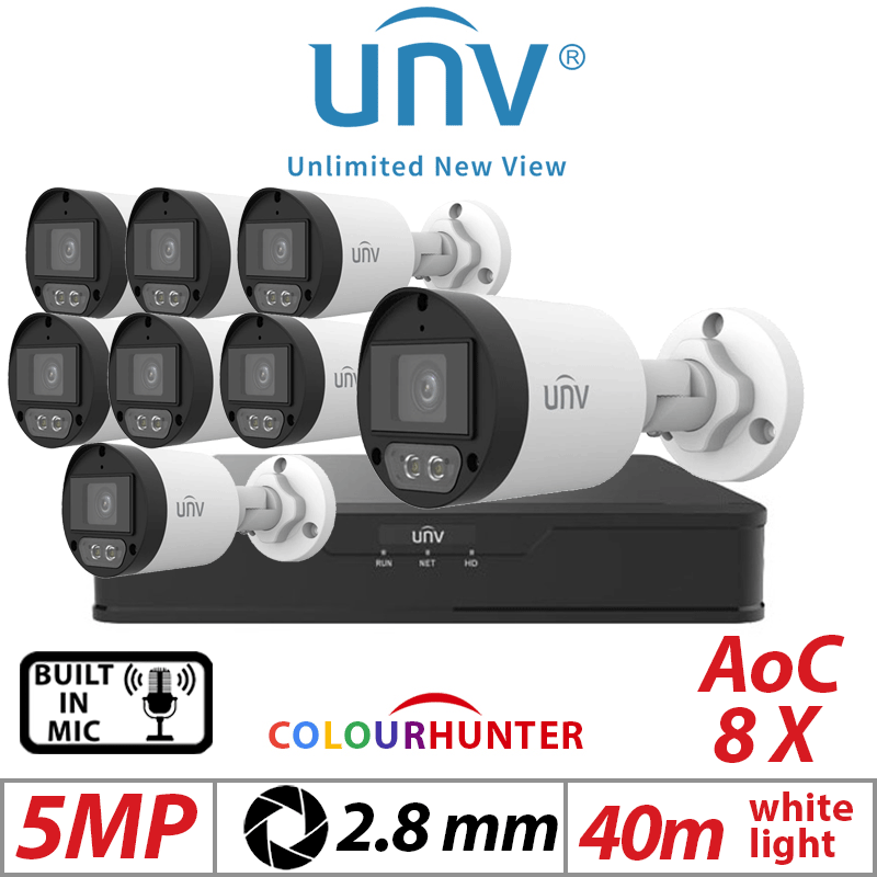 5MP 16CH UNIVIEW – 8X ColorHunter Mini Bullet Camera Mic