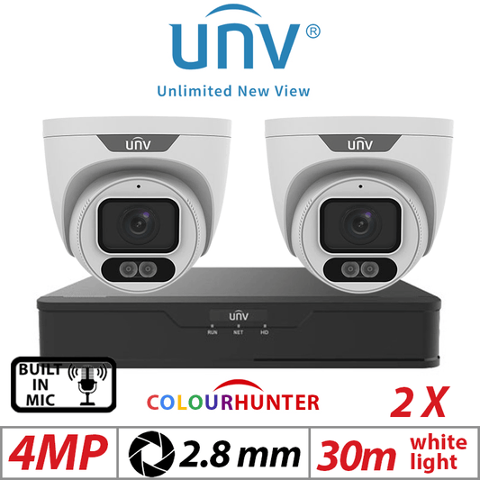 4MP 4CH UNIVIEW KIT – 2X ColorHunter Fixed Eyeball Camera