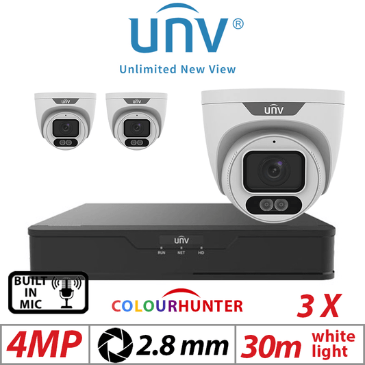 4MP 4CH UNIVIEW KIT – 3X ColorHunter Fixed Eyeball Camera