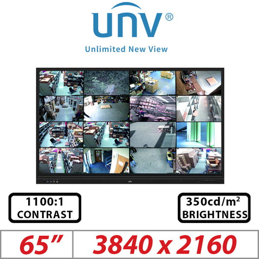 65" Uniview LED Smart Interactive UHD CCTV Monitor MW3565-T-A