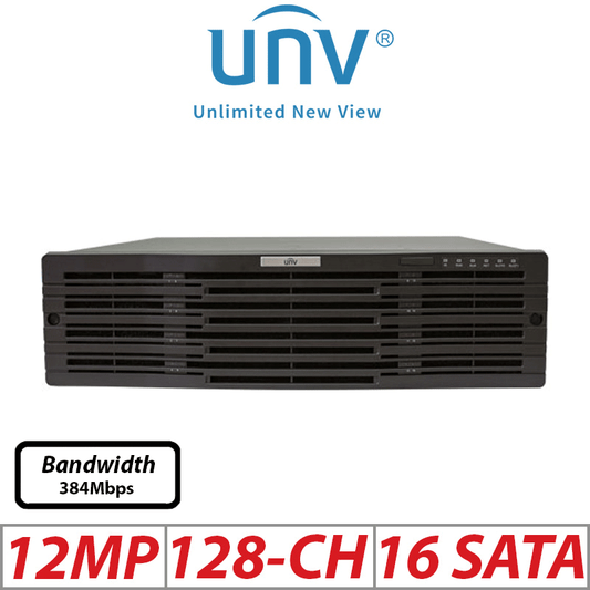 Uniview 12MP NVR – 128CH, 16-SATA, RAID, Ultra 265/H.265/H.264
