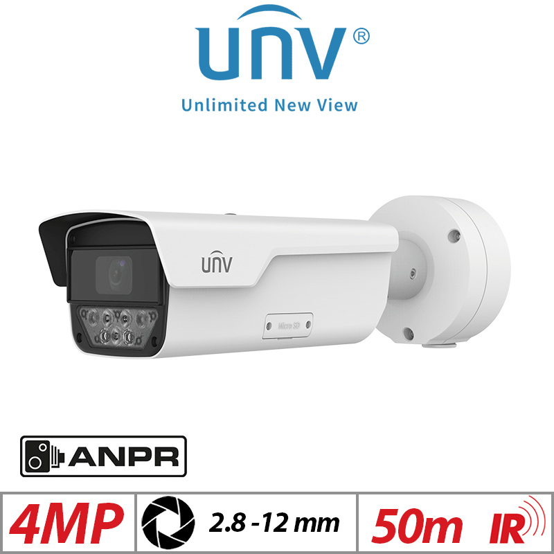 Uniview 4MP ANPR Bullet Camera 2.8-12mm Motorized Lens