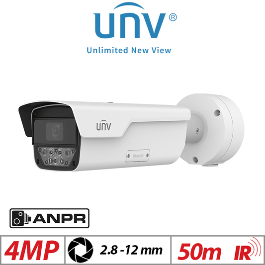 Uniview 4MP ANPR Bullet Camera 2.8-12mm Motorized Lens