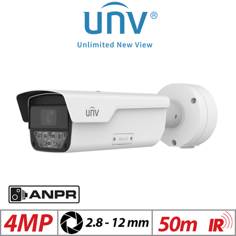 Uniview 4MP ANPR Bullet Camera 2.8-12mm Motorized Lens