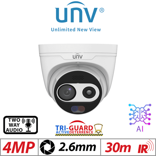 Uniview 4MP Dual-Spectrum Thermal & Optical Camera 2.6mm