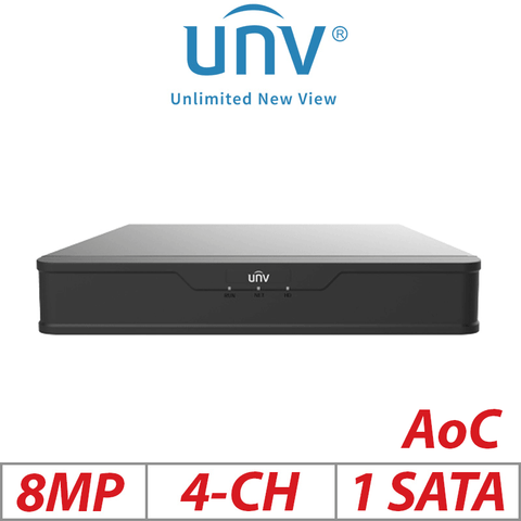 Uniview 8MP 4CH AI XVR Ultra265 1-SATA Human Detection G1