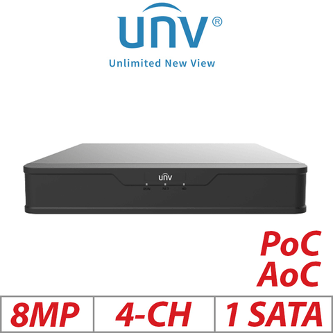 Uniview 8MP 4CH PoC XVR Ultra265 – XVR301-04U3-P4