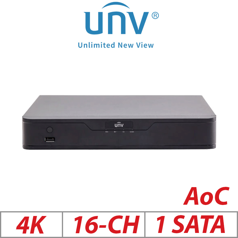 Uniview 8MP 16CH XVR 1-SATA AI Human 8CH Ultra +8 IP H.265