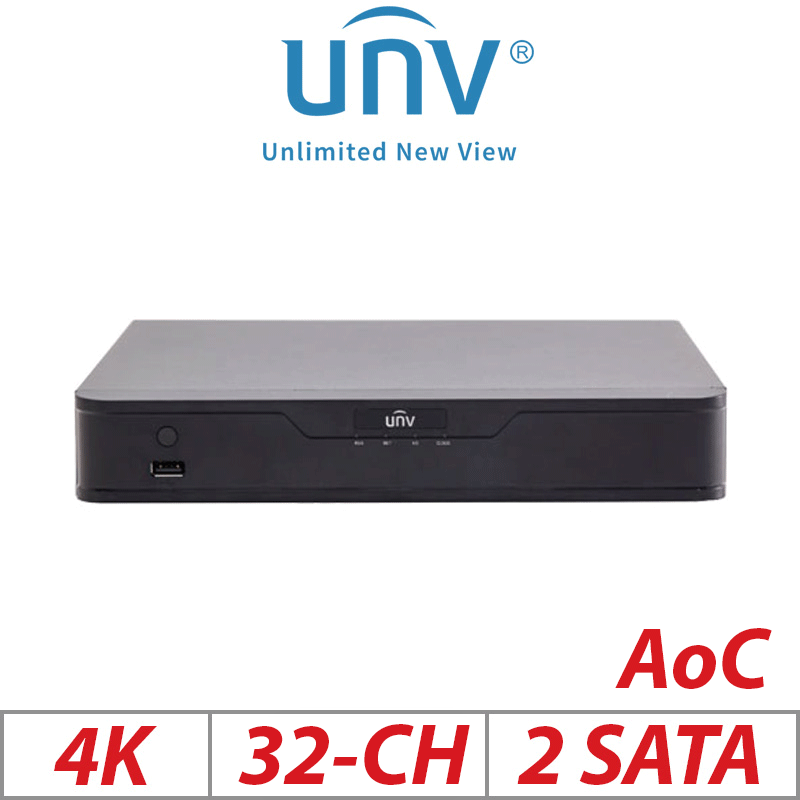 Uniview 8MP 32CH 8-SATA Hybrid XVR +4 IP Channels H.265