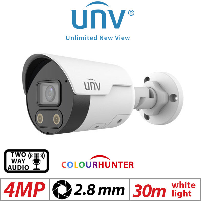 Uniview 4MP ColorHunter Mini Bullet Camera 24/7 Colour HD
