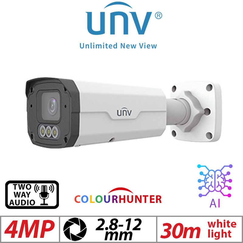 Uniview 4MP ColorHunter AI Bullet Camera 24/7 Colour G1