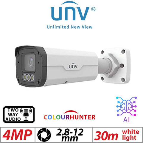 Uniview 4MP ColorHunter AI Bullet Camera 24/7 Colour G1