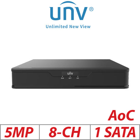 Uniview 5MP 8CH AOC XVR 1-SATA +4 IP Channels H.265/H.264