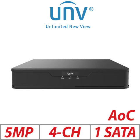 Uniview 5MP 4CH XVR – Supports 4 Extra IP Channels