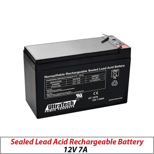 Ultratech 12V 7Ah Sealed Lead Acid Rechargeable Battery UT-1270