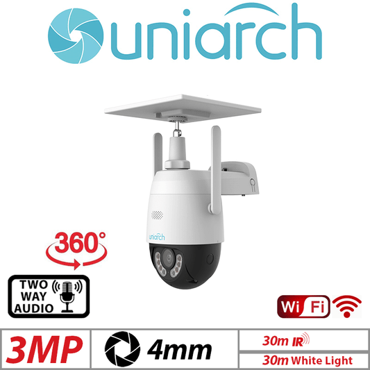 3MP UNIARCH 4G SOLAR PT CAMERA WHITE UHO-P2G-M3F4D-EU
