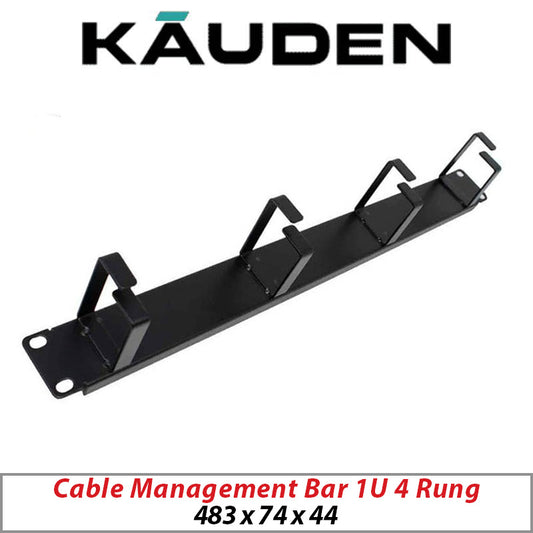 Kauden 1U 4-Rung Cable Management Bar – WMP-4