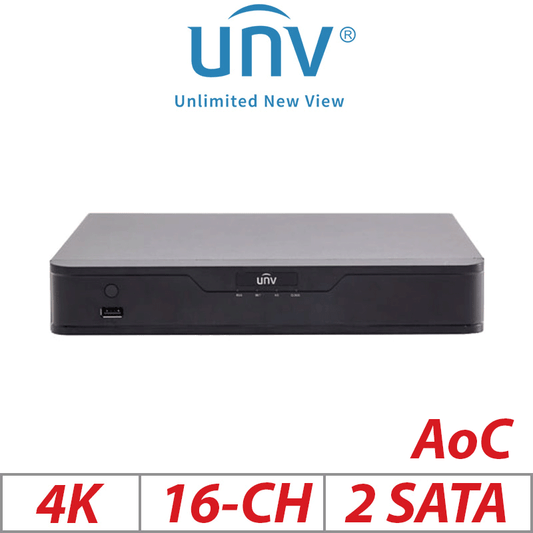 Uniview 4K 8MP 16CH 2-SATA XVR AI Human 8CH Ultra +8 IP