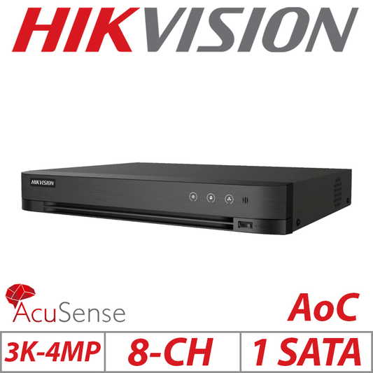 Hikvision 4MP 8CH AcuSense AOC 1U DVR H.265 iDS-7208HQHI-M1XT