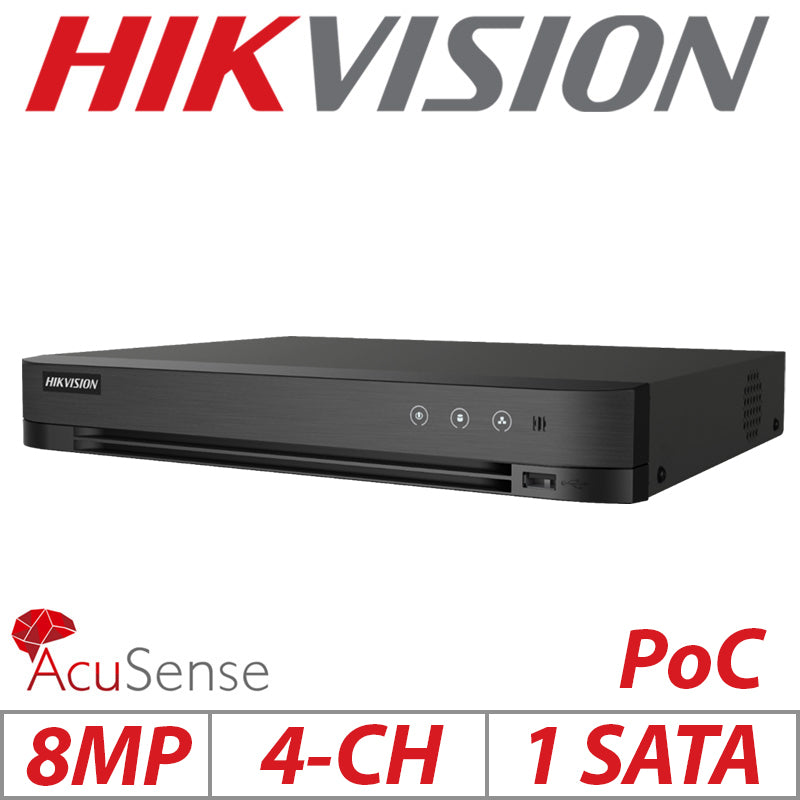Hikvision 8MP 4CH AcuSense PoC DVR 1U H.265