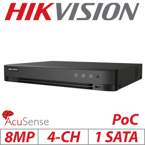 Hikvision 8MP 4CH AcuSense PoC DVR 1U H.265