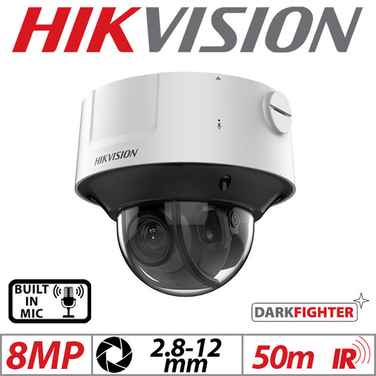 Hikvision 8MP DarkFighter Vandal IP Camera Mic Zoom 2.8-12mm